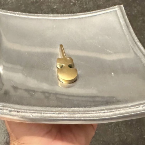 Decorative tray with violin like new, silver and gold