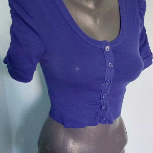 Ambiance apparel women's branded top with puff sleeves like new