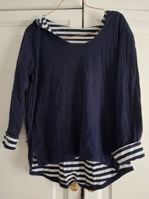 Women's double-faced marinera top Marks & Spencer like new, white and blue, size S