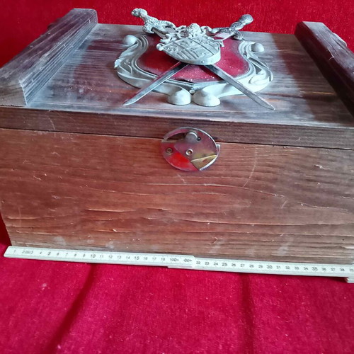 Collectible wooden Chivas Recal 12 whisky box used 1970-1980