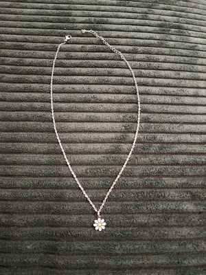 Necklace with daisy new, silver