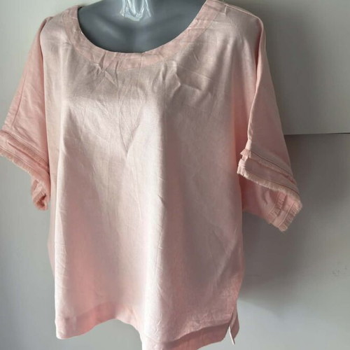 Anne Klein women's blouse new, XL, pink, linen and viscose