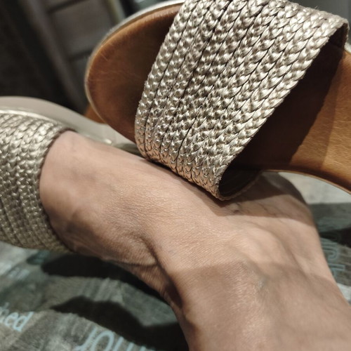 Tsakiris Mallas shoes like new, gold platform sandals size 37-37.5