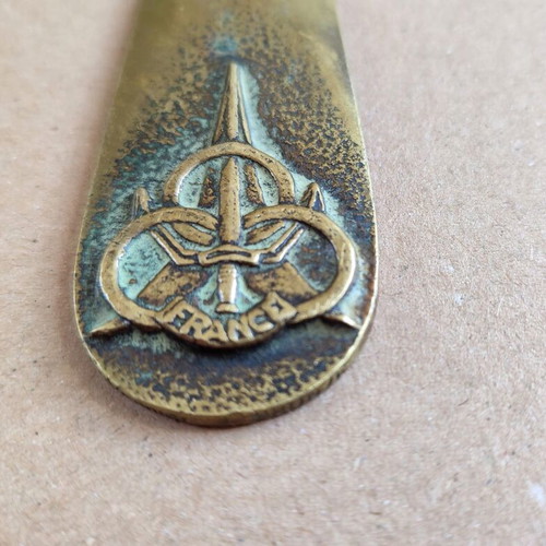 Vintage French brass letter opener used