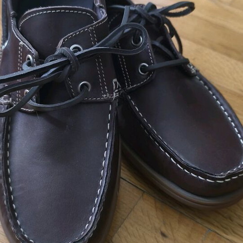 Leather Loafers unisex boat shoes size 41 like new, brown