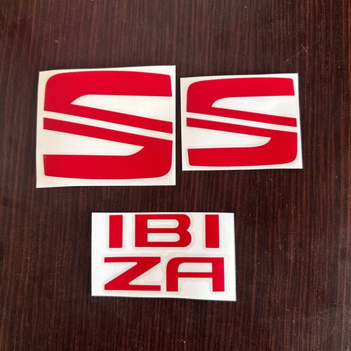 Seat Ibiza emblem new, red sticker for front and back