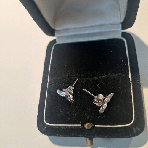 925 Earrings Stud Butterfly Like New, Silver