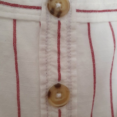 Abercrombie and Fitch linen jumpsuit white with burgundy stripes like new