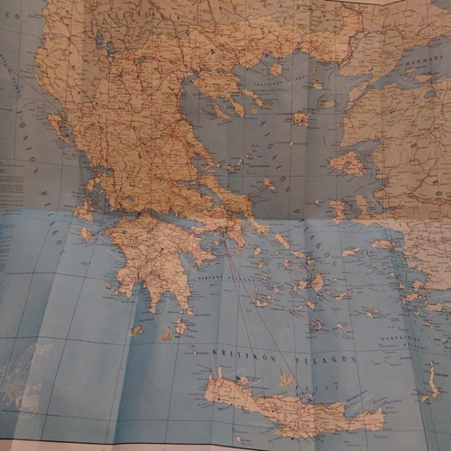 Athens - Greece tourist road map like new 56x78