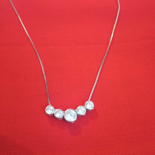 Silver necklace 925 with zircon like new