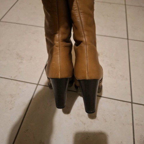 Boots with fur used, size 38, beige leather