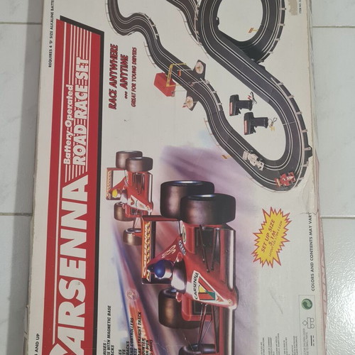 Carsenna battery-operated slot car track vintage set used, 80s