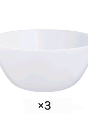 Opalina white salad bowls like new, set of 2, 2.9lt