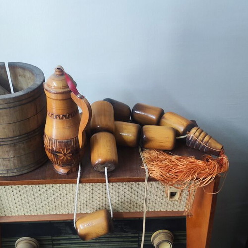 Antique radio with accessories