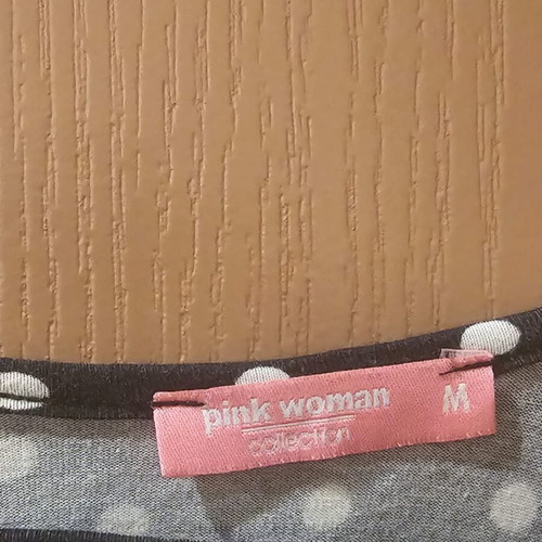 Black polka dot tight dress Pink Woman like new, size M