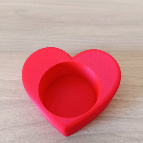 Heart tealight holder new, plastic, red