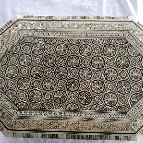 Large handmade jewelry box decorated with mother of pearl, like new