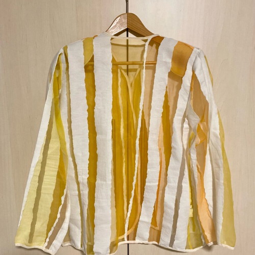 Anna Riska jacket like new with muslin stripes in yellow and orange