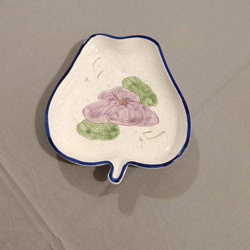 Vintage ceramic plates set of 2 handpainted pear and apple