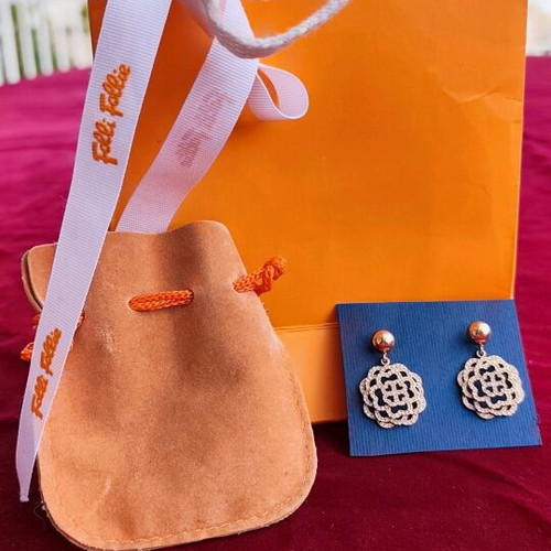 Folli Follie Santorini Collection earrings like new, rose gold with crystals