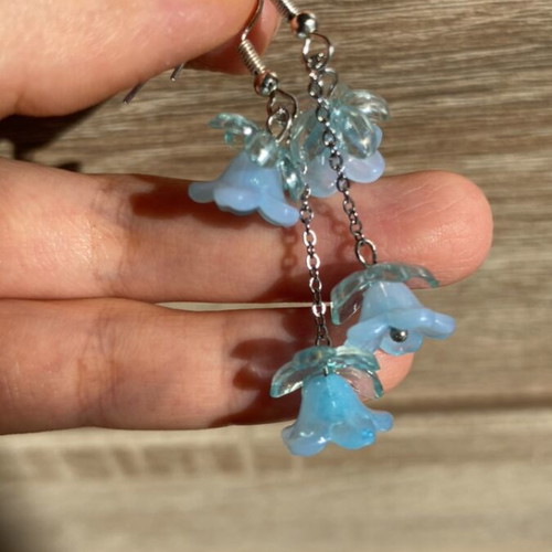 Handmade earrings set of two pairs pink and turquoise
