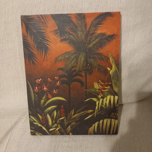 Decorative canvas painting tropical forest, like new, 35×46 cm