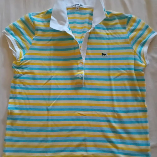 Lacoste women's polo shirt used, size M-L, multicolor