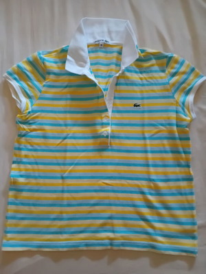 Lacoste women's polo shirt used, size M-L, multicolor