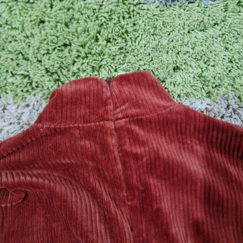 Edited velvet high neck top size S like new, brick red