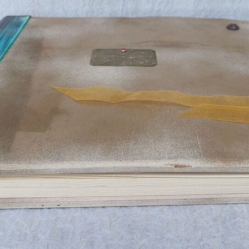 Handmade Wedding Baptism Album with Leather and Wooden Cover