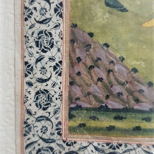 Persian miniature 18th century used, Hunter Behzad