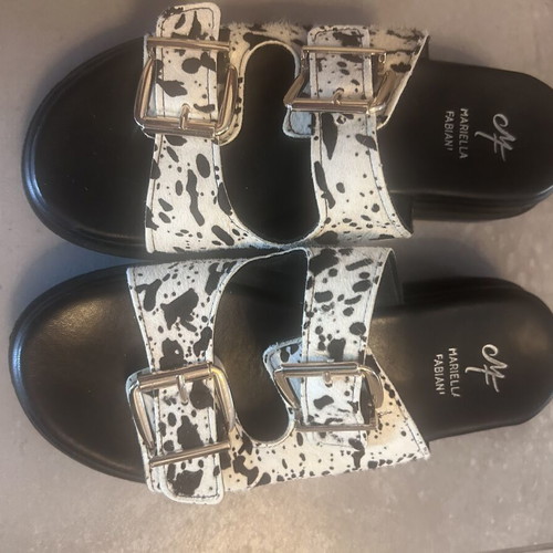 Mariella Fabiani zebra pony skin platform sandals, size 40
