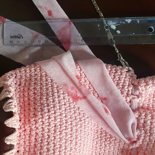 Handmade pink knitted crossbody bag new for girls