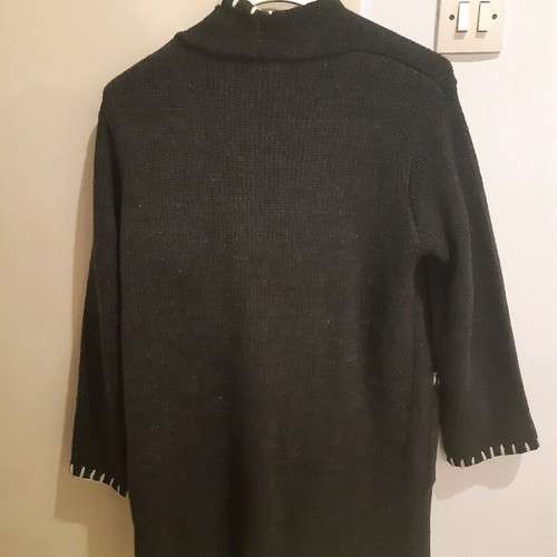 Long cardigan with designs like new, gray