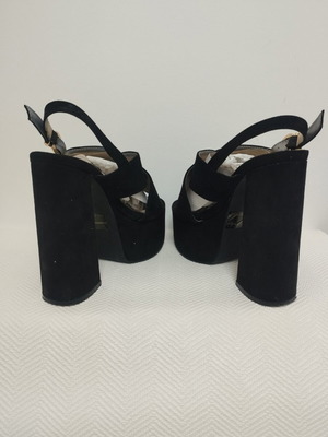 Bozikis black platform sandals like new, 14cm heels, size 39