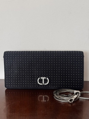 Twinset Milano clutch bag, black leather and suede