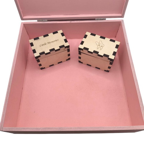 Wooden memory box for newborn with elephant theme made to order