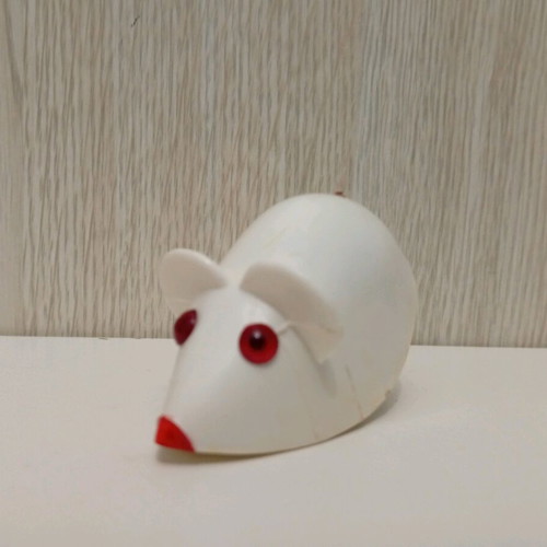 Vintage mechanical mouse Lehmann 935 West Germany used, white