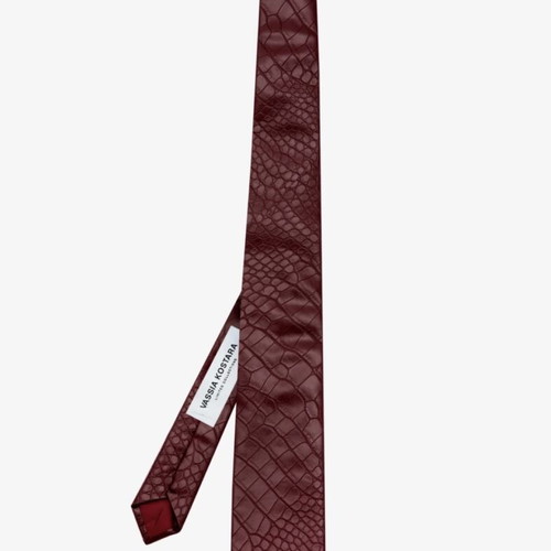 Vassia Kostara Merlot leather tie slightly used, burgundy