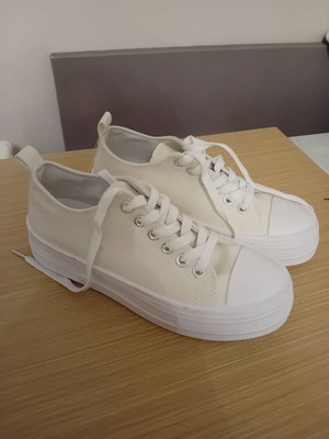 Women's white athletic shoes, size 40