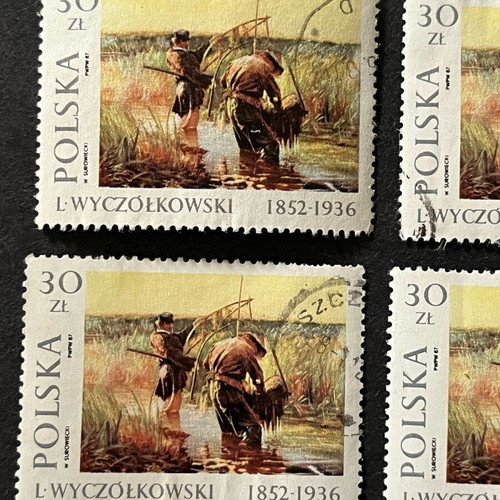 Stamps used, pack of 20, artwork by Leon Wyczółkowski