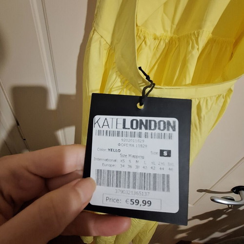 Kate London midi yellow backless dress with wide skirt new