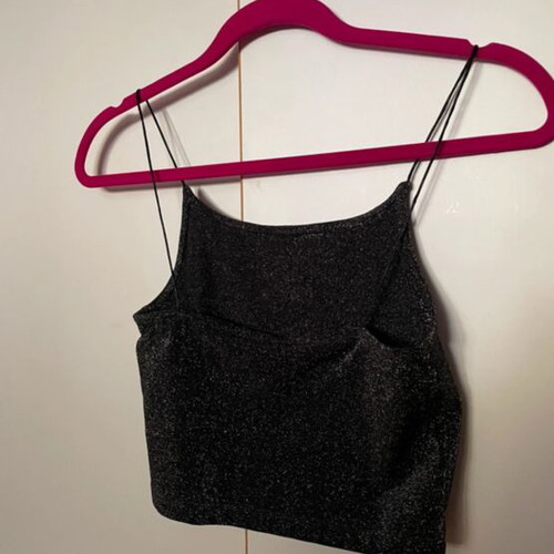 Stradivarius t-shirt new, black and silver, sizes S and M
