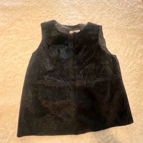 Devotion fur sleeveless top new, black, size S