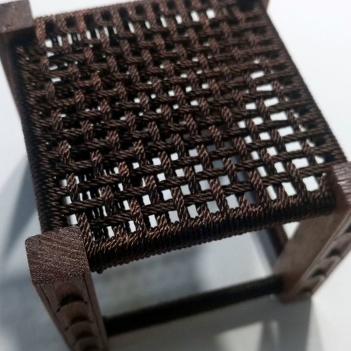 Wooden carved miniature stool new from walnut