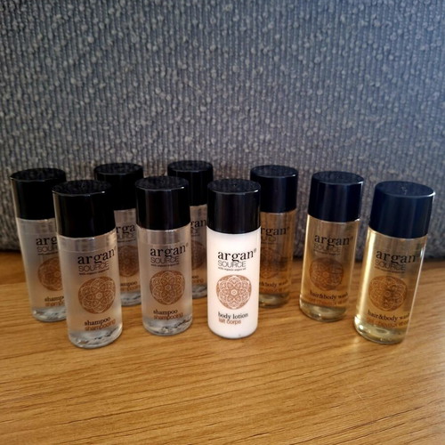 Argan Source shampoo and shower bath body lotion set, new