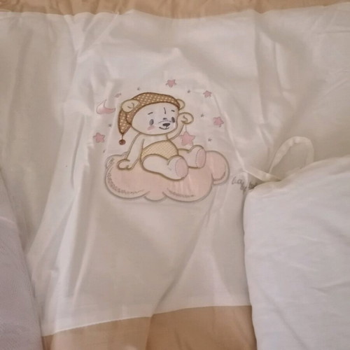 Makis Tselios baby bedding set new 6 pieces beige with teddy design