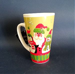 Ολοκαίνουργια Πορσελάνινη Χριστουγεννιάτικη Κούπα Με Χαριτωμένο Σχέδιο,  Ψηλή 15,2 εκ.