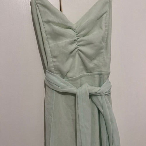 H&M dress blue turquoise mint pastel chiffon wedding midi maxi size M like new