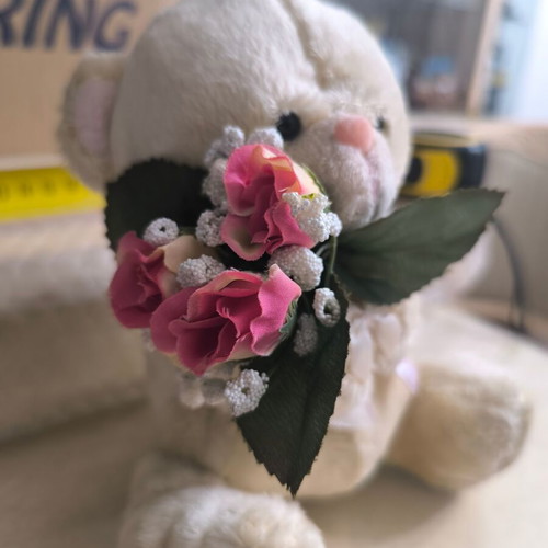 Teddy Bear with Flowers like new TDB1008